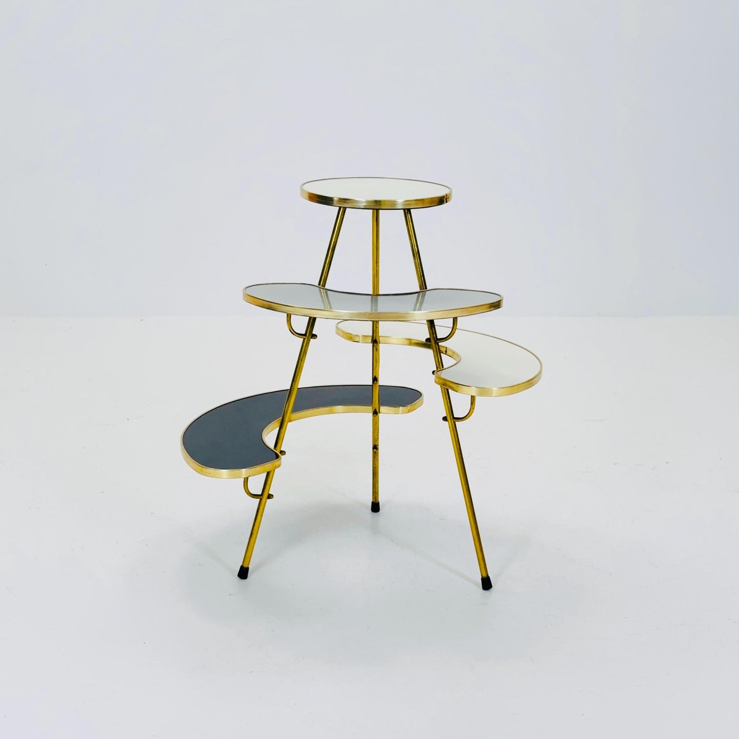 Rare Mid century brass German vintage flower table By Else Möbel, 1960s