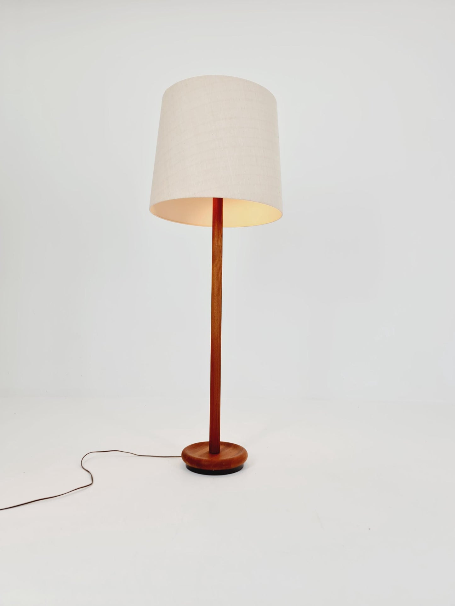 Rare big Midcentury Danish floor lamp by KIRK solid teak, 1960s