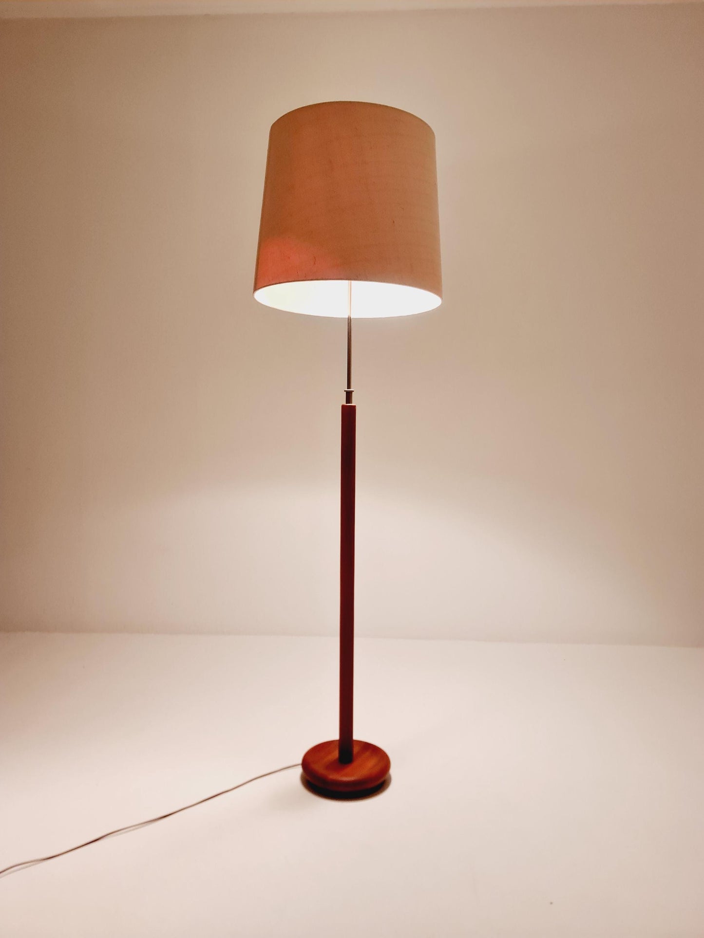 Rare big Midcentury Danish floor lamp by KIRK solid teak, 1960s