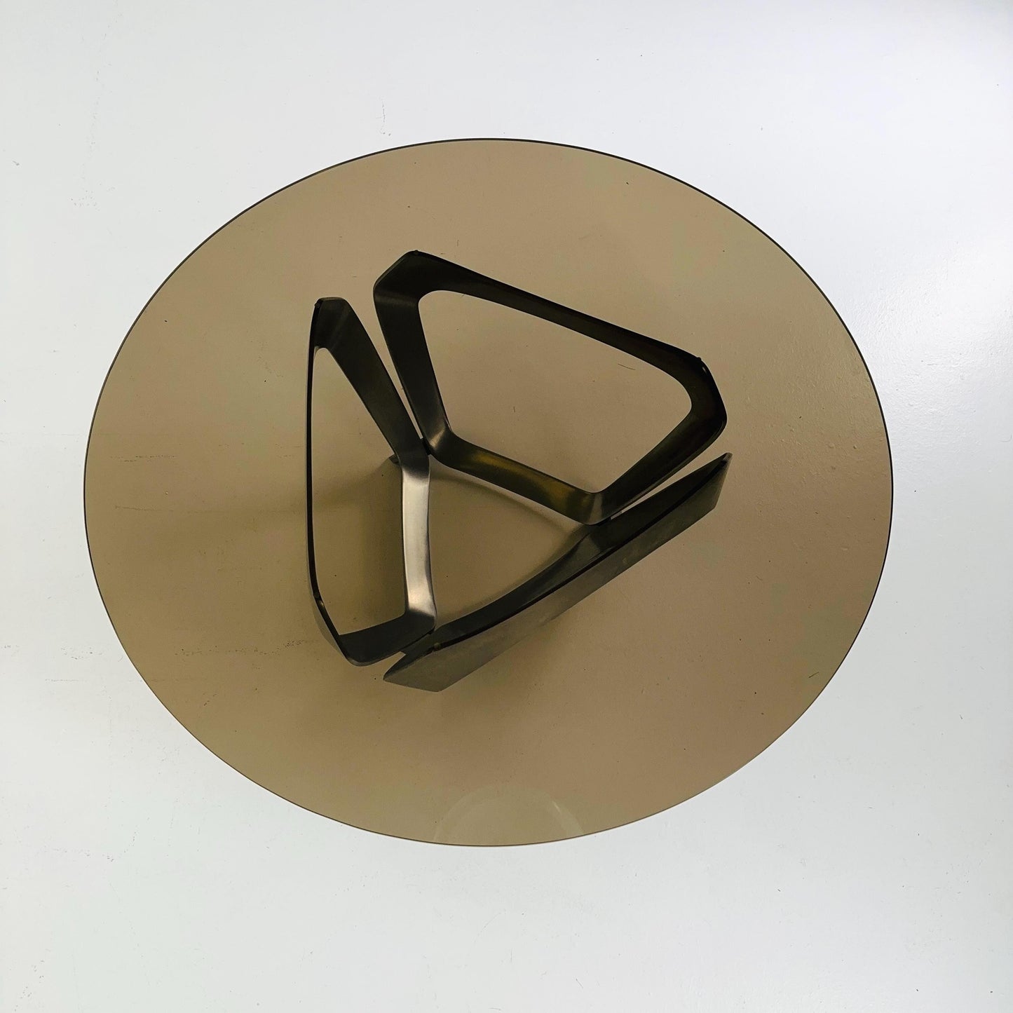 Mid Century Aluminum & Smoked Glass Coffee Table by Knut Hesterberg for Ronald Schmitt, Germany, 1970s