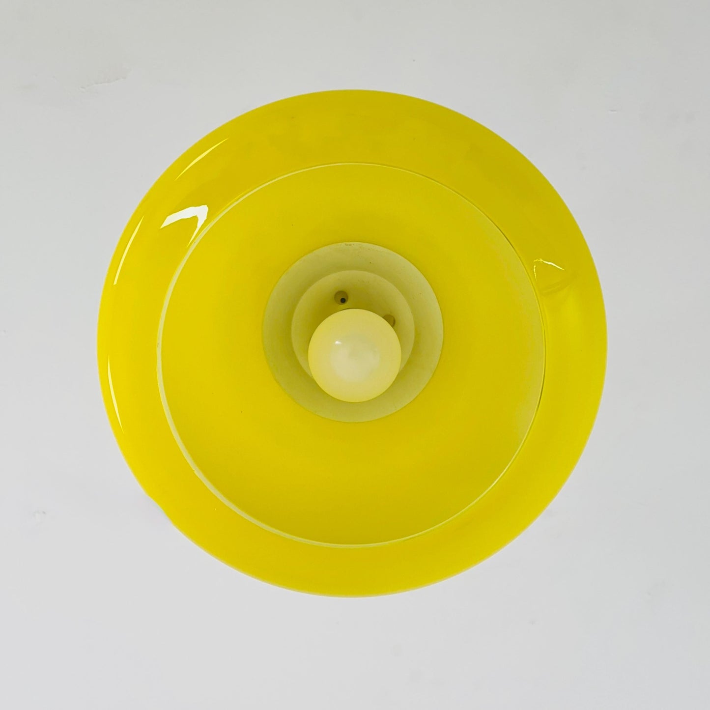 Mid Century Space Age Yellow Glass Pendant Lamp, Germany 1970s