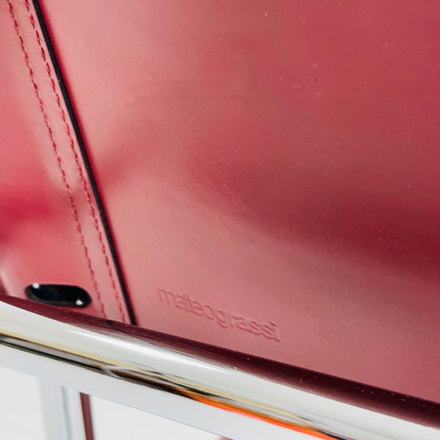 Mid century Bauhaus Matteo Grassi Mg5 wine red leather cantilever armchair by Mart Stam italy 1980s