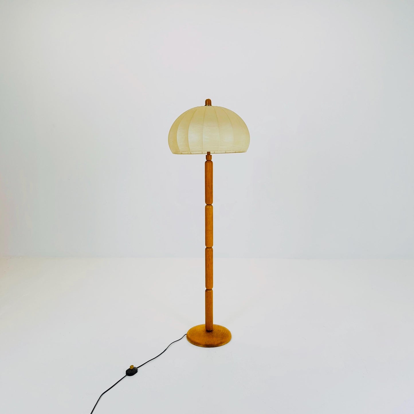 Mid century Super rare wood & Cocoon Floor lamp by Achille Castiglioni, Italy, 1960s