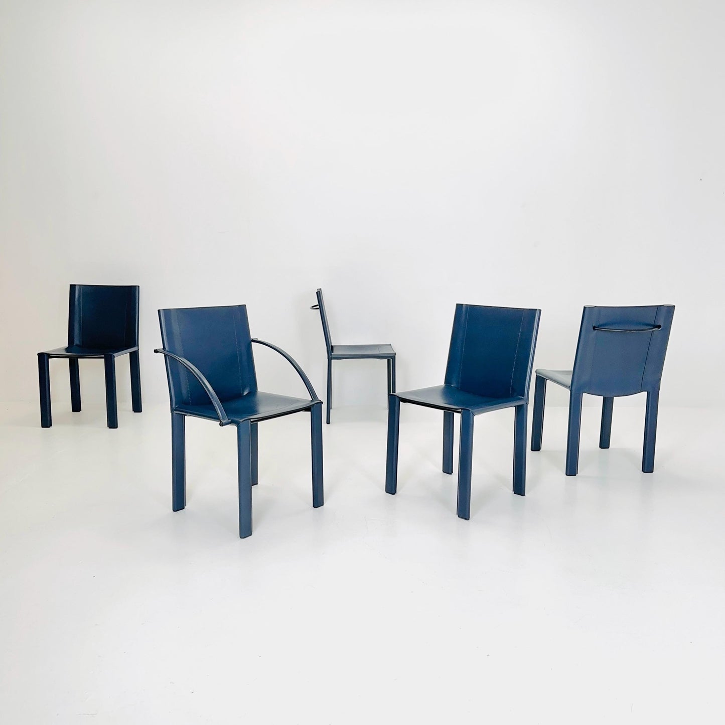 Set of 4 Mid-Century Coral Dining Chairs by Carlo Bartoli for Matteo Grassi Italy 1980s