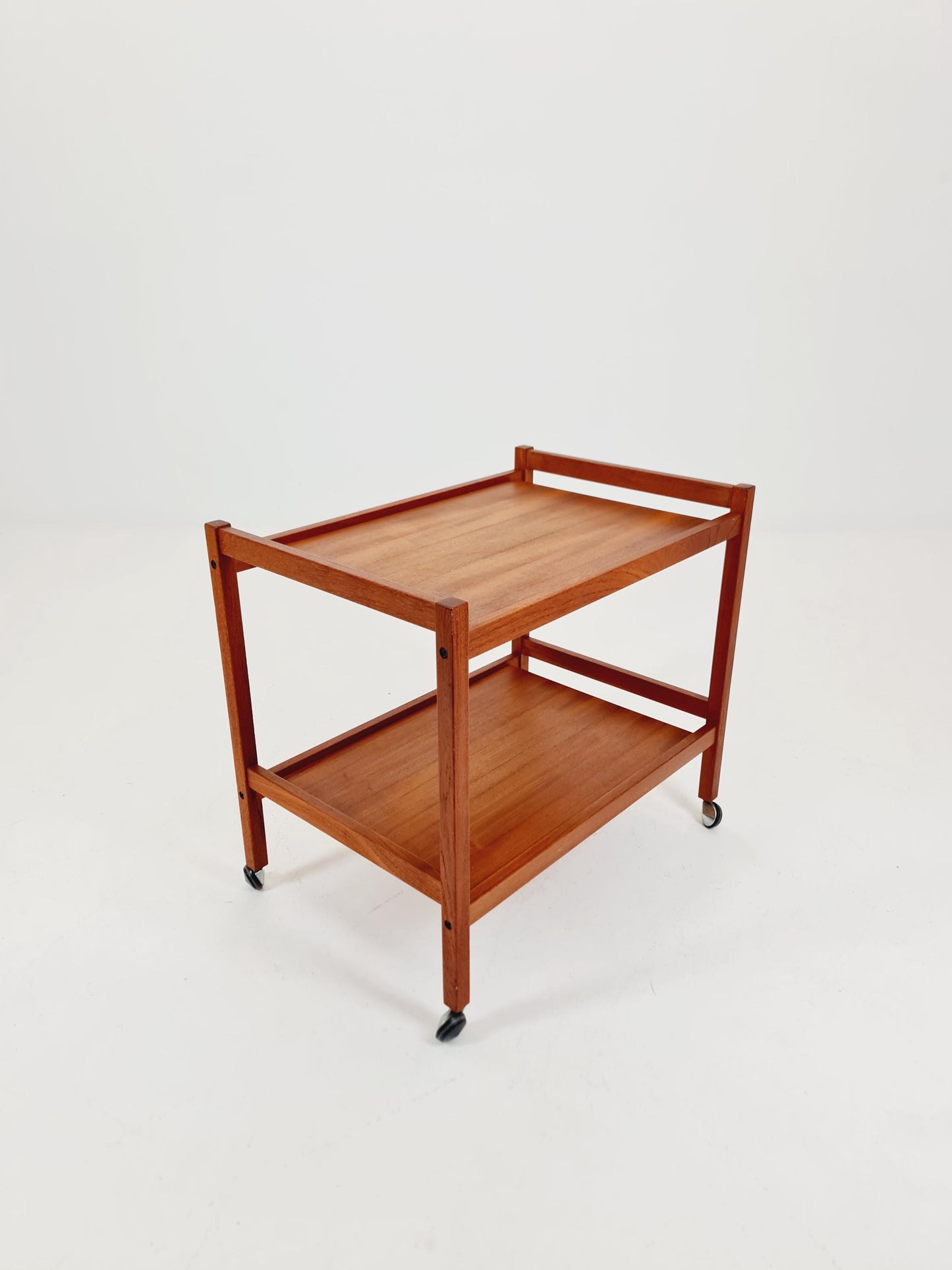 Vintage Danish mid century trolley bar cart in solid teak By Sika Möbler, 1960s