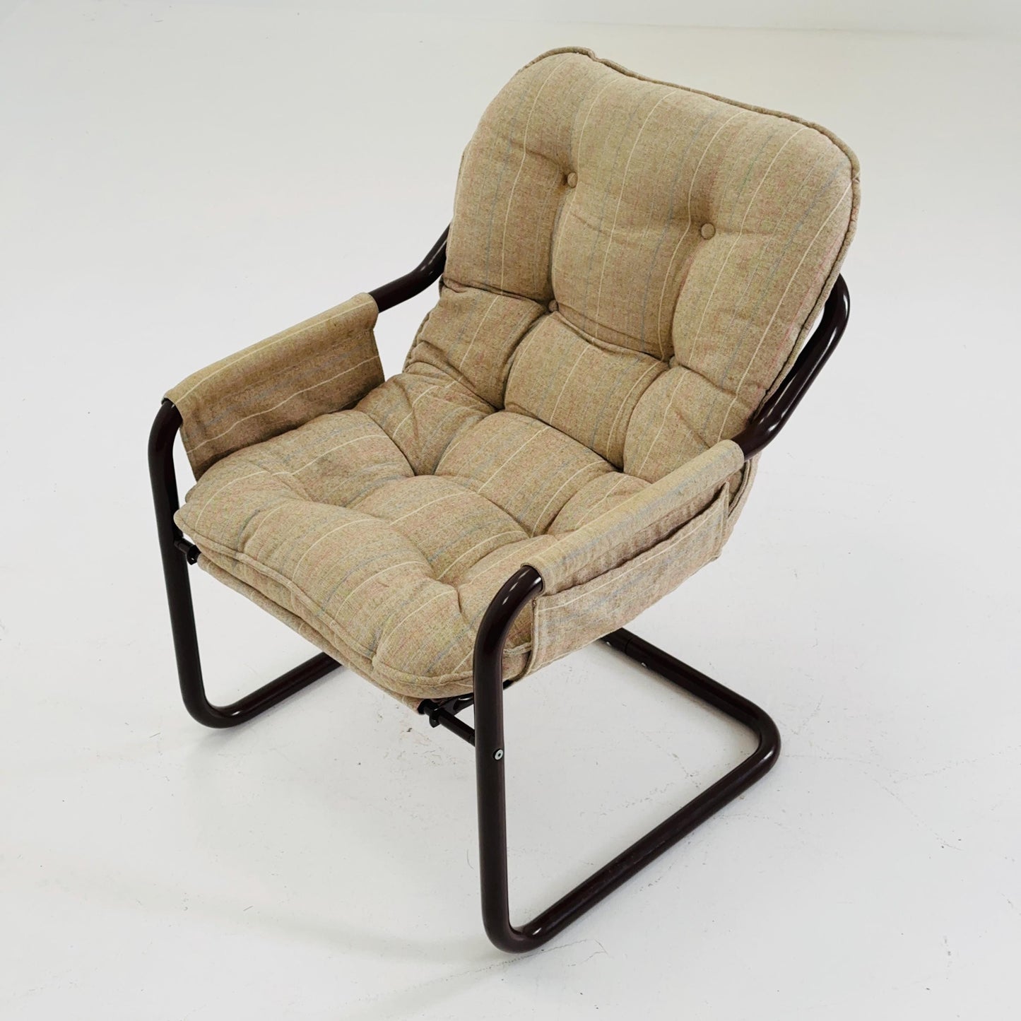 Mid century century Bauhaus tubular canvas armchair for Tomas Jelinek by IKEA 1980s