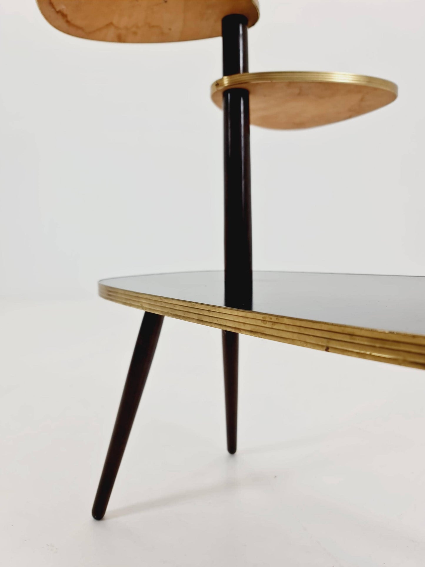 1950s German Plant Stand, Colorful Vintage Mid-Century Minimalist Indoor Plant Stand Side Table Retro flower table