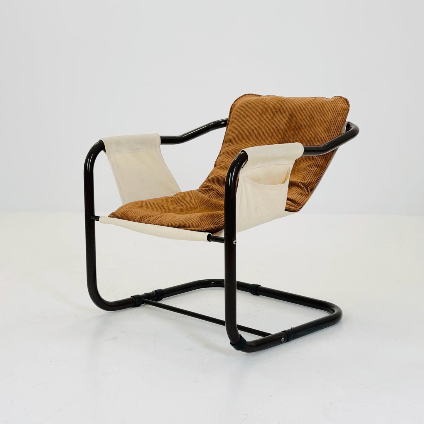 Mid century century Bauhaus tubular canvas armchair for Tomas Jelinek by IKEA 1980s