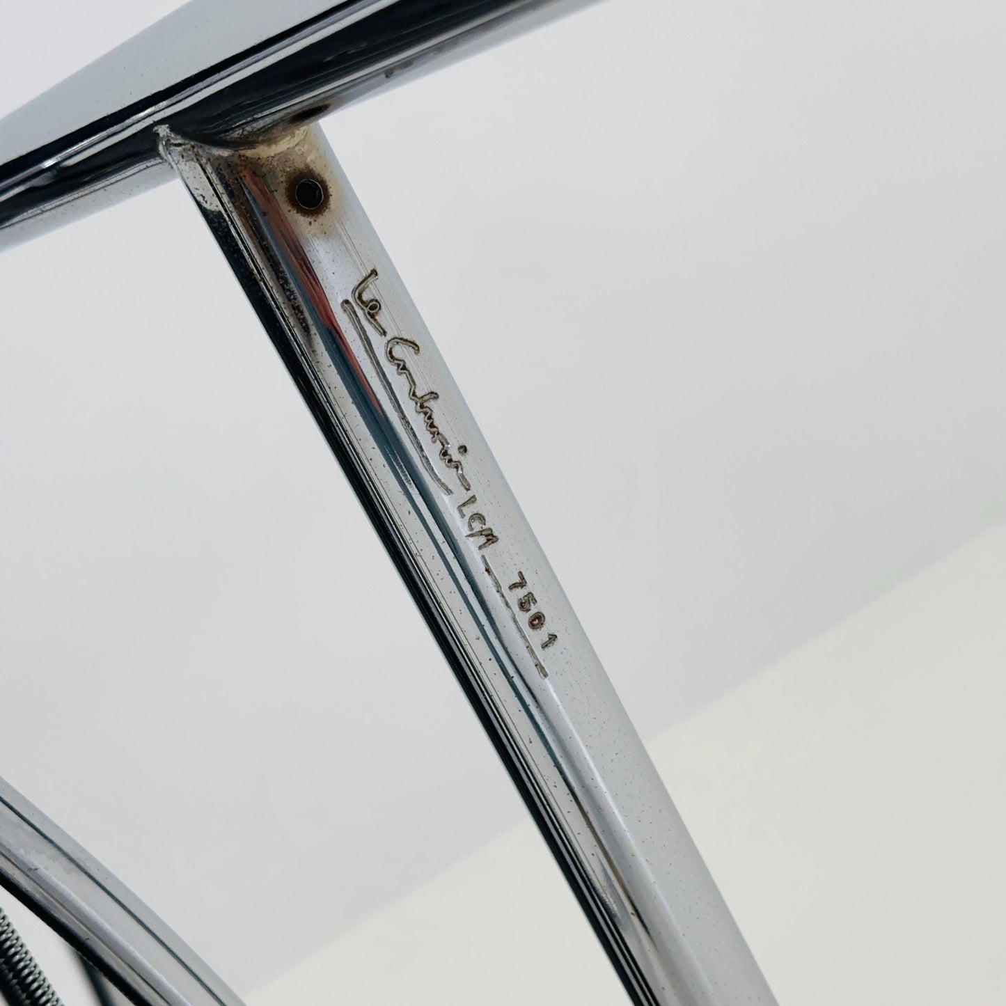 Mid century LC1 black - silver edition armchair by Le Corbusier for Cassina Italy 1970s