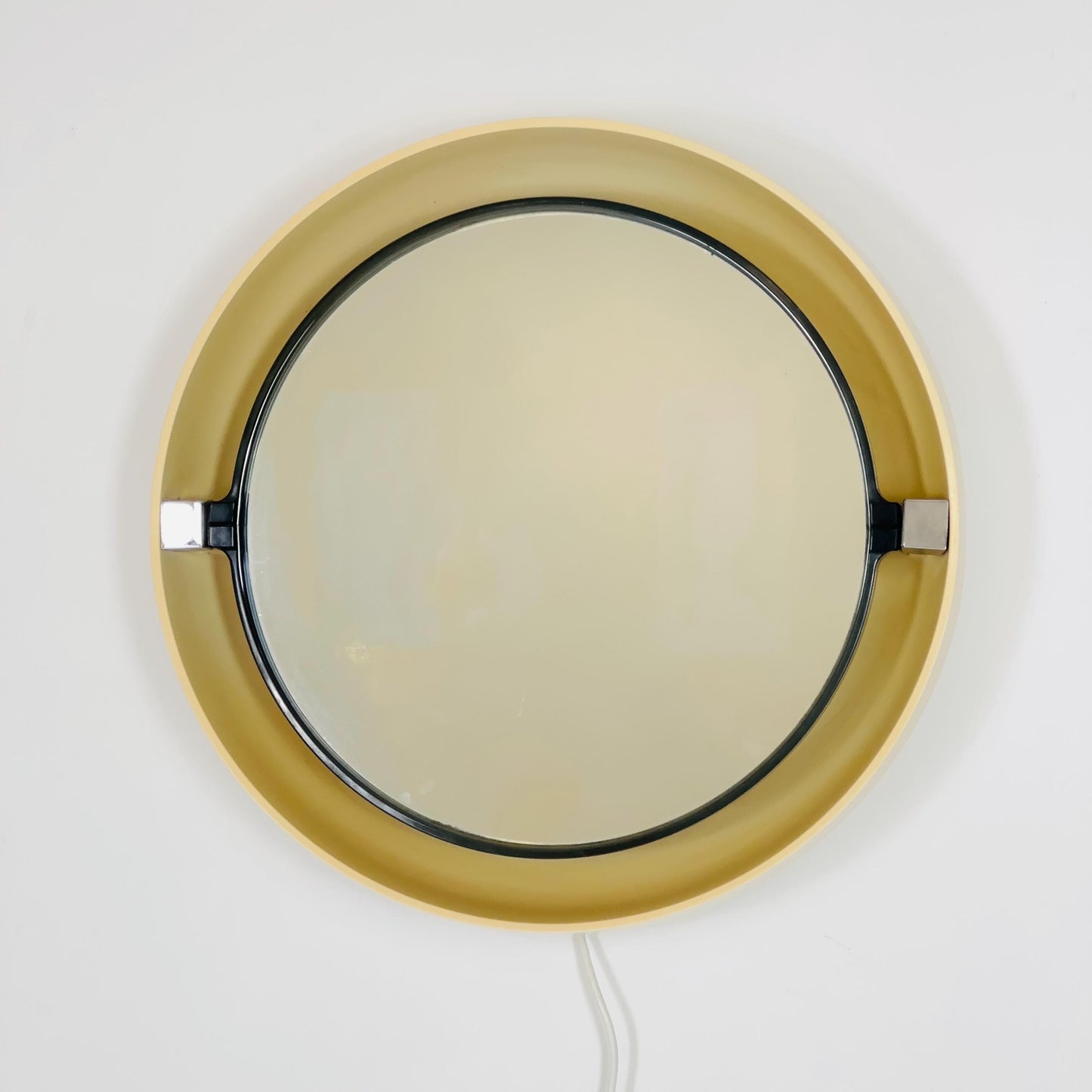 1 of 10 Space Age Allibert Illuminated Rotating Mirror – 1970s French Bakelite Bathroom Light Mirror – Mid-Century Modern