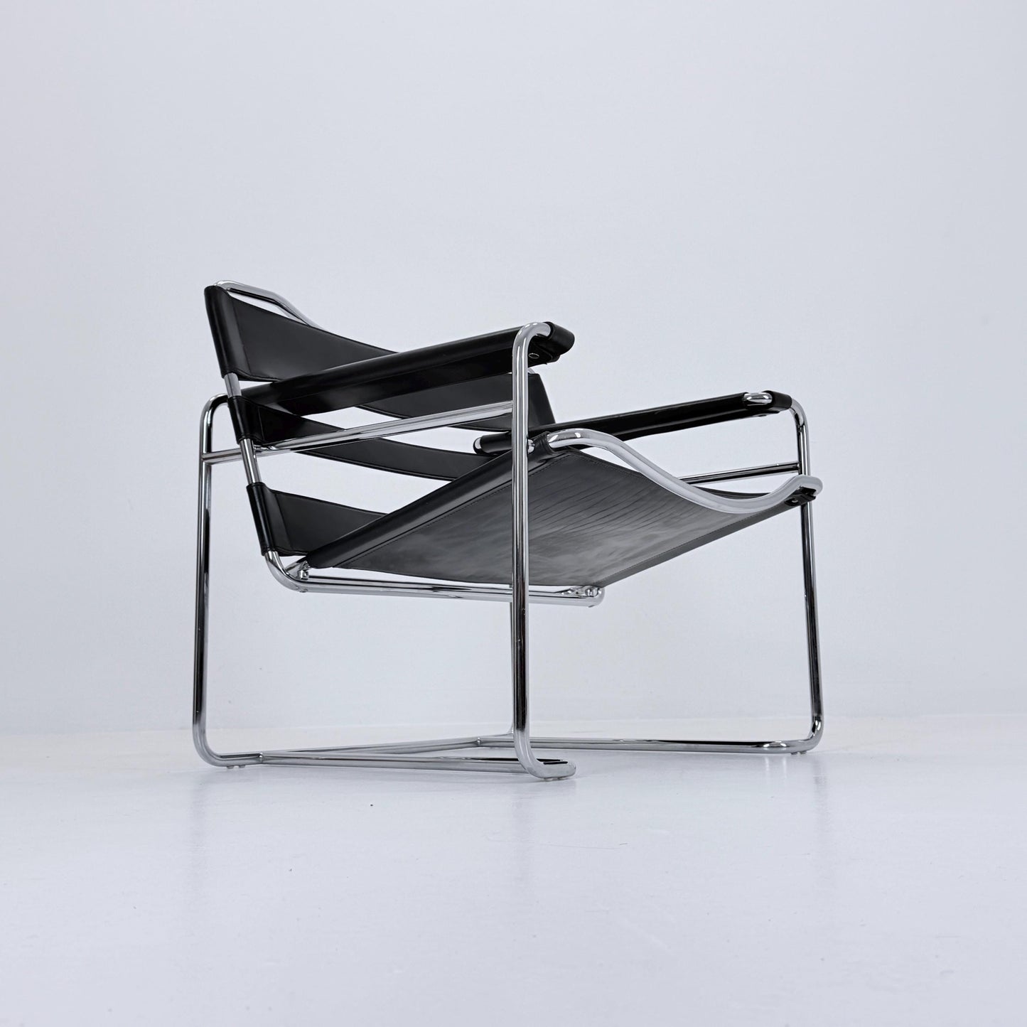 Mid century Bauhaus lounge chair/ lounge chair style of Wassily B3 armchair Italy 1980s