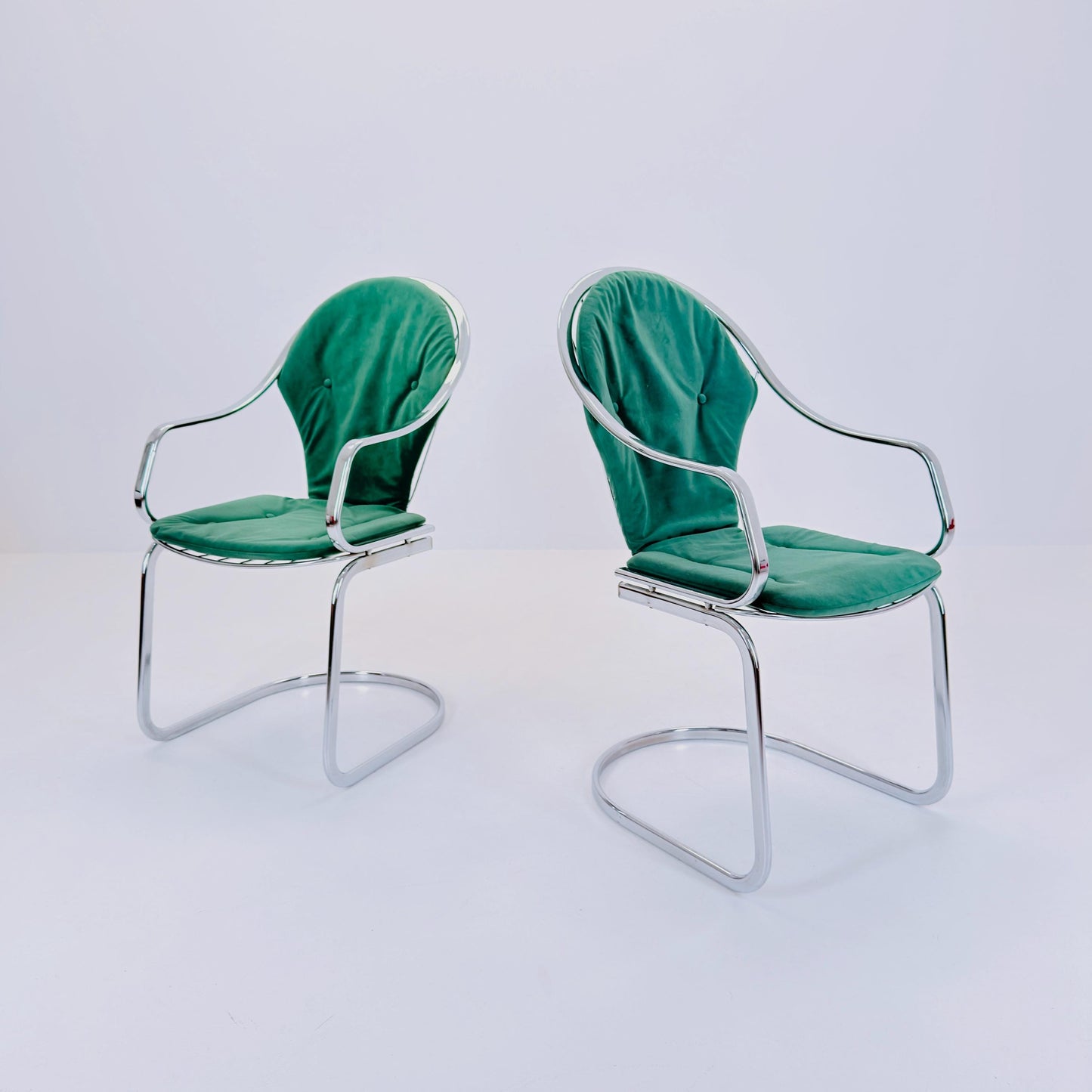 Set of 2 Mid century Dining armchairs by Gastone Rinaldi, Italy, 1970s