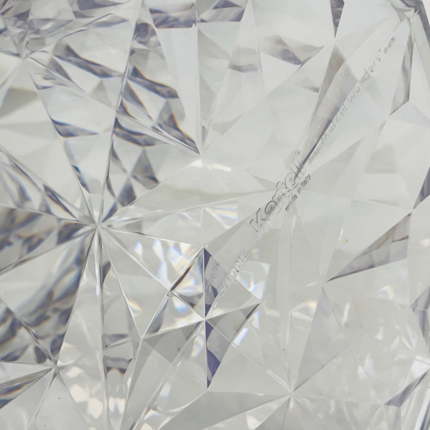 Kartell “Stone” Stool by Marcel Wanders | Red PMMA Hourglass Stool | Italian MCM Design | Sculptural Side Table