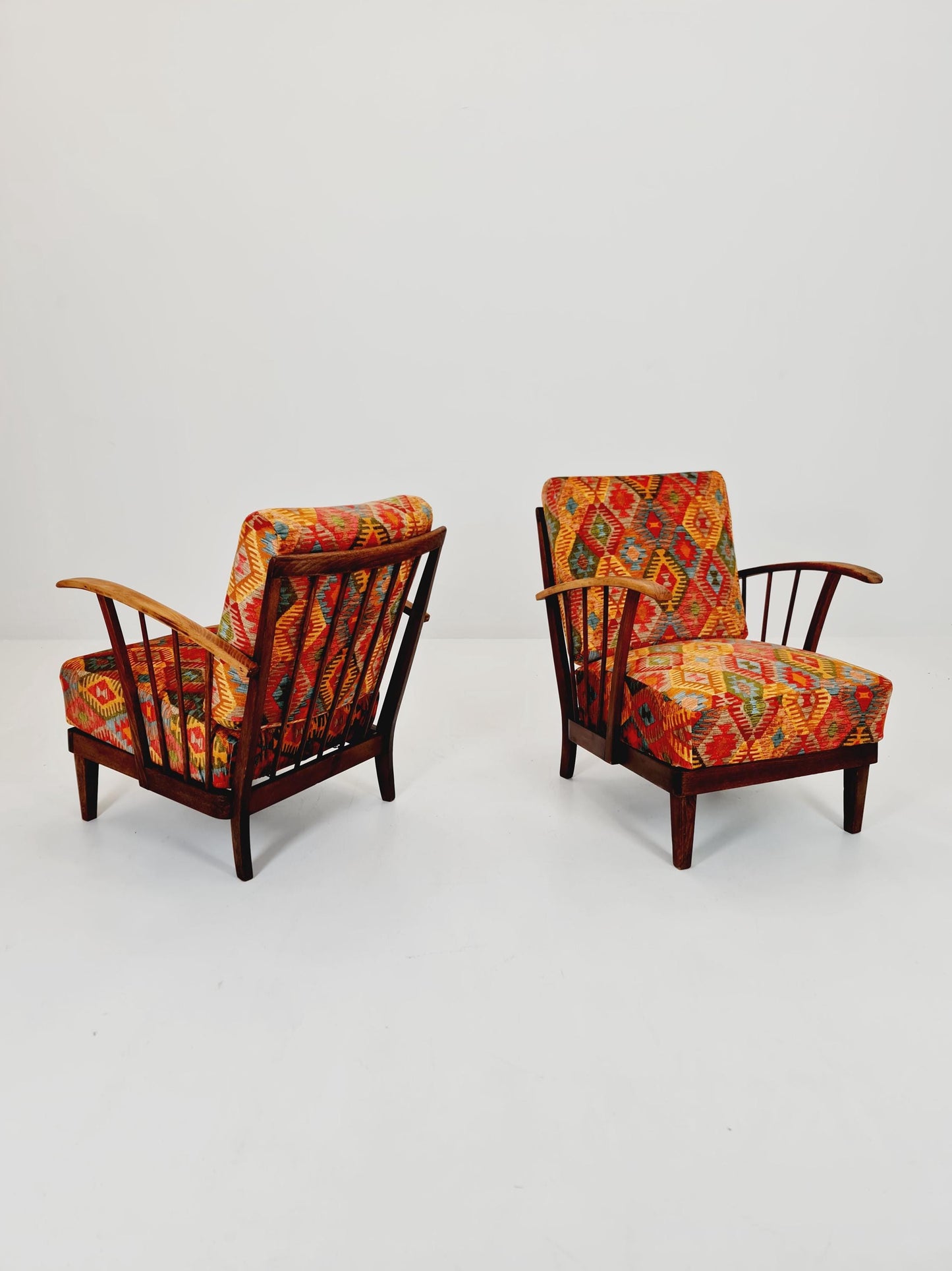 Rare Midcentury German club lounge chairs, 1940s set of 2
