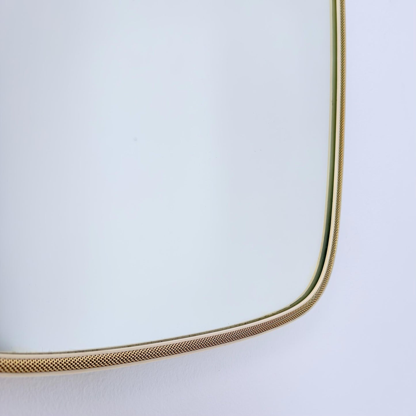 Large Mid-Century Modern wall mirror with brass frame by Münchener Zierspiegel, 1950s