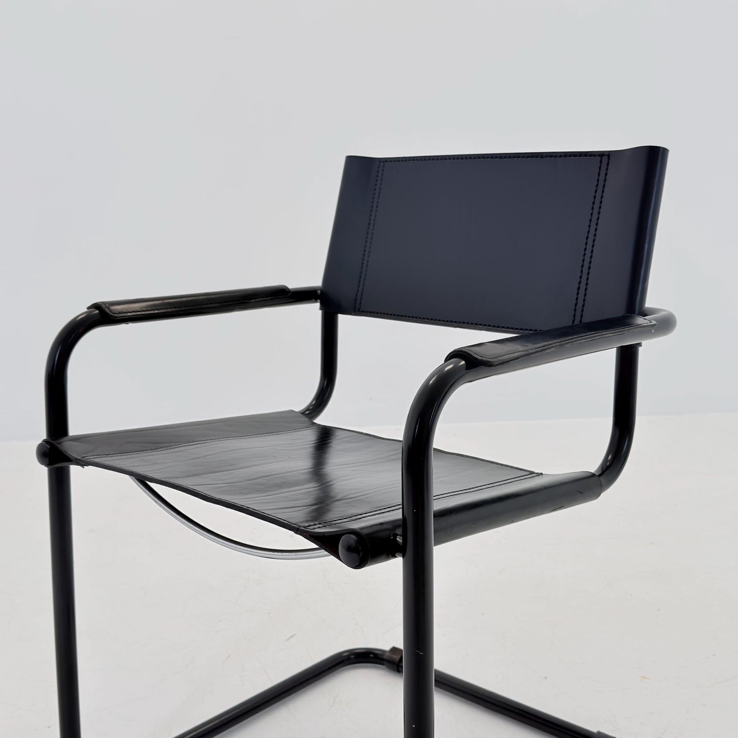 Mid Century Bauhaus black edition Armchair by Marcel Breuer & Mart Stam Italy, 1980s