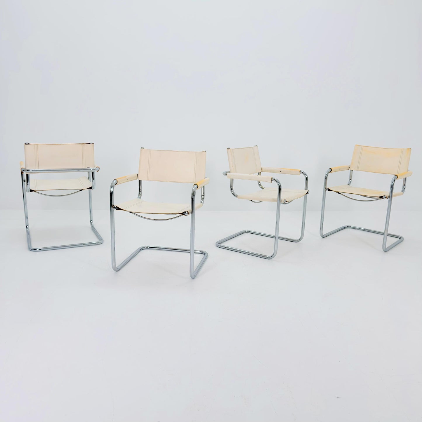 Set of 4 Mid century Bauhaus B34 Cantilever armChair by Mart Stam for Jox Interni, Italy 1980s
