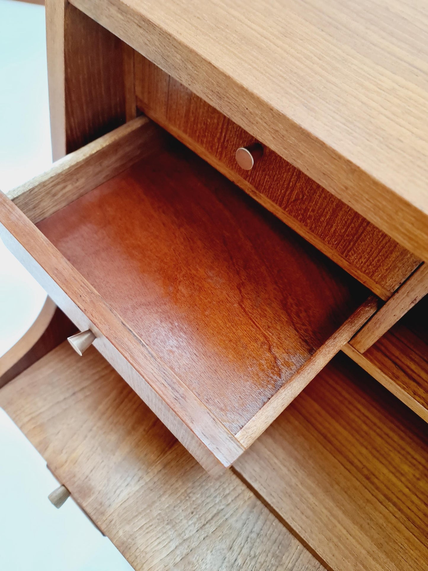 Midcentury Danish vintage teak secretary, table ByGunnar Nielsen Tibergaard , 1960s