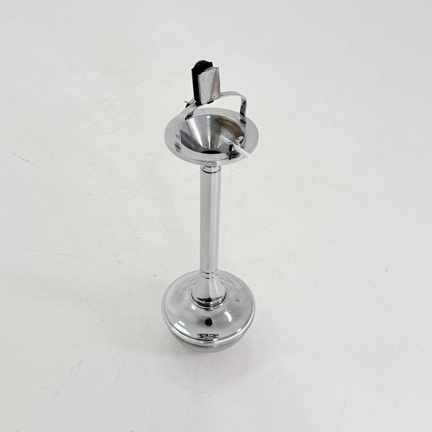 Mid century chrome ashtray stand, attributed to Demeyere, Italy , 1980s