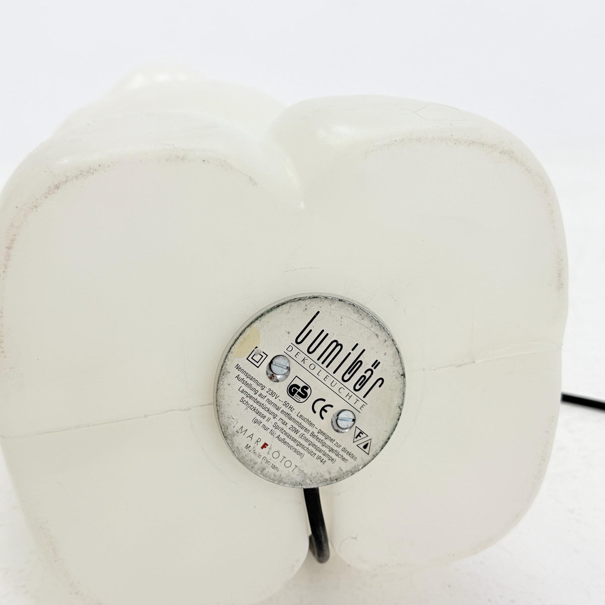 Rare XL white standing Lumibär floor Lamp by Flötotto, 1980s Germany
