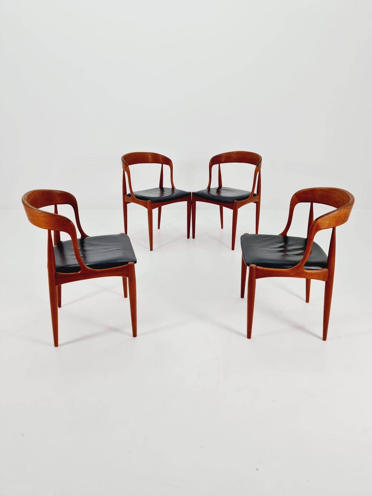Vintage Danish teak dining charis by johannes Andersen for Uldum Mobelfabrik , 1960s, set of 4