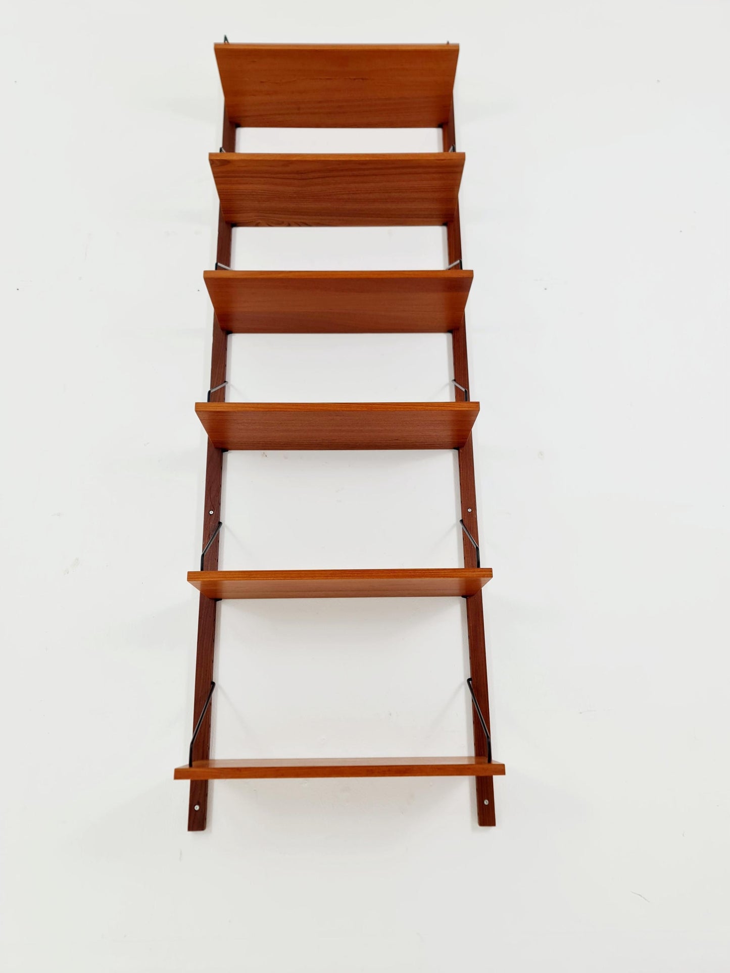 Midcentury Danish Teak Wall-Mounted Shelving Unit, by Royal for Poul Cadovius, 1960s