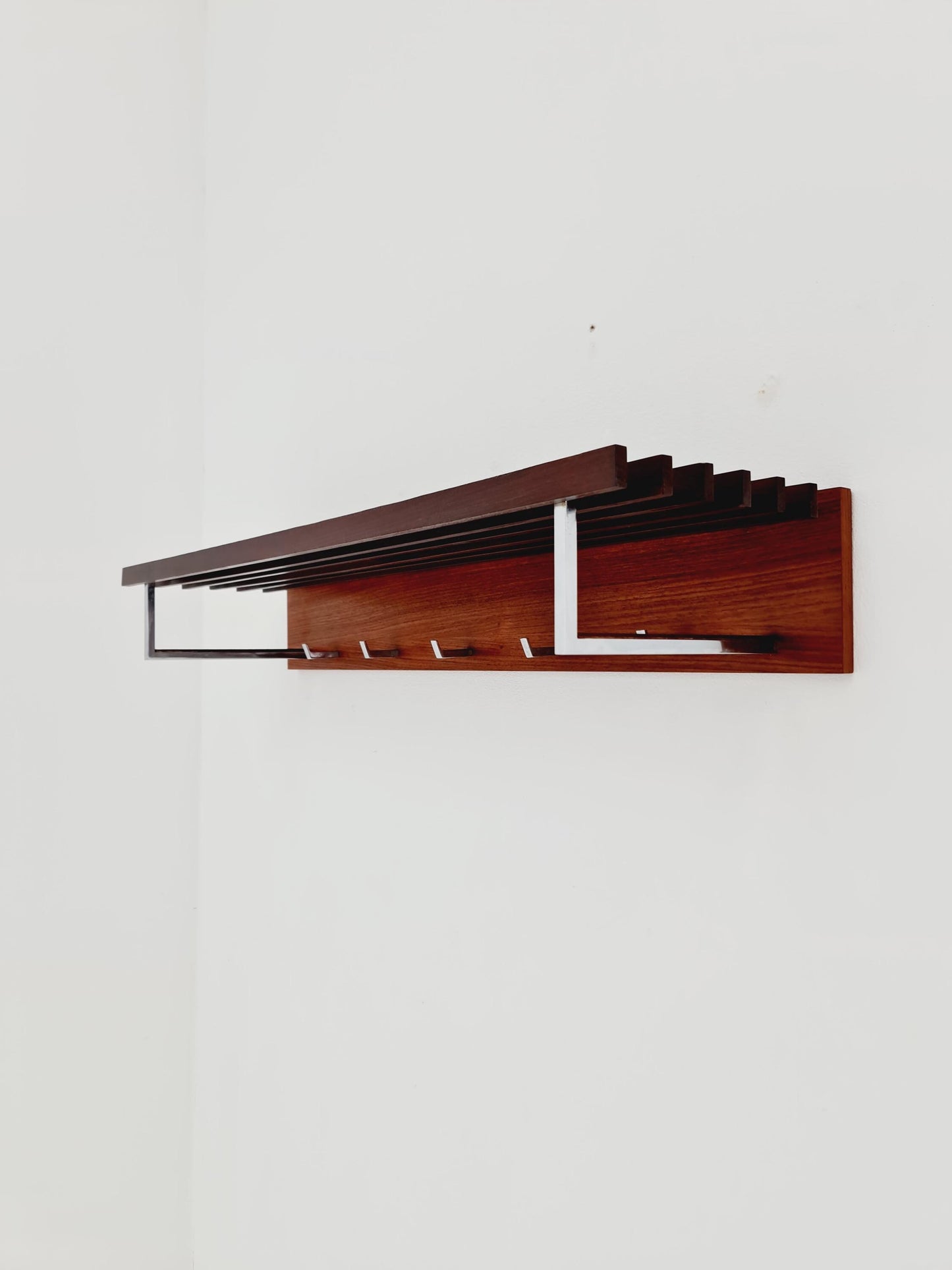 Mid century German Wardarobe , teak wall coat rack 1960s