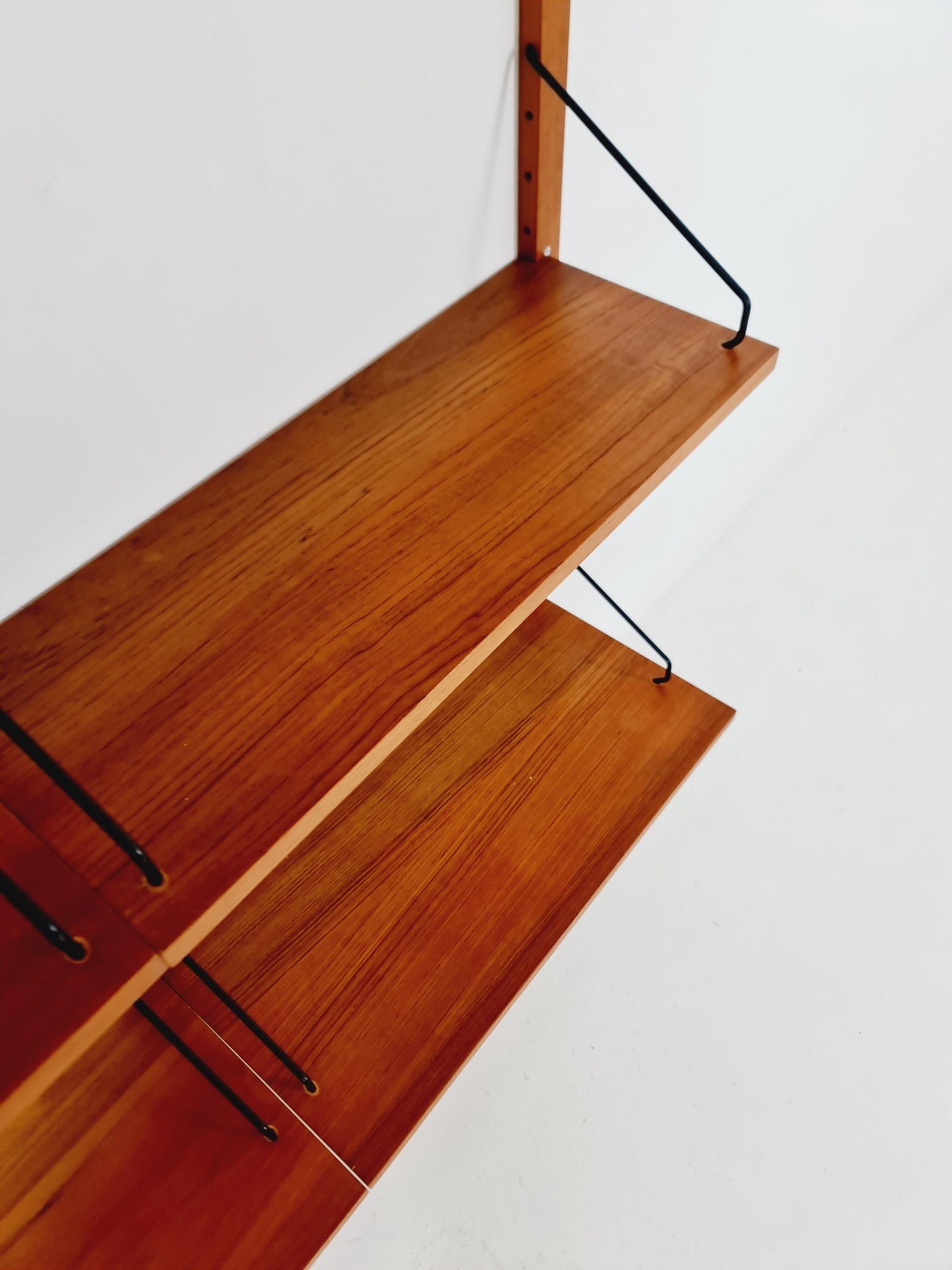 Midcentury Danish Teak Wall-Mounted Shelving Unit, by Royal for Poul Cadovius, 1960s