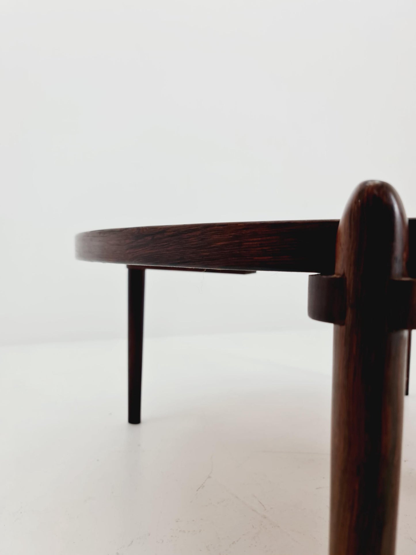 Rare vintage rosewood and an iset etched alumiunm coffe table by Heinz Lilenthal model E8 1970s