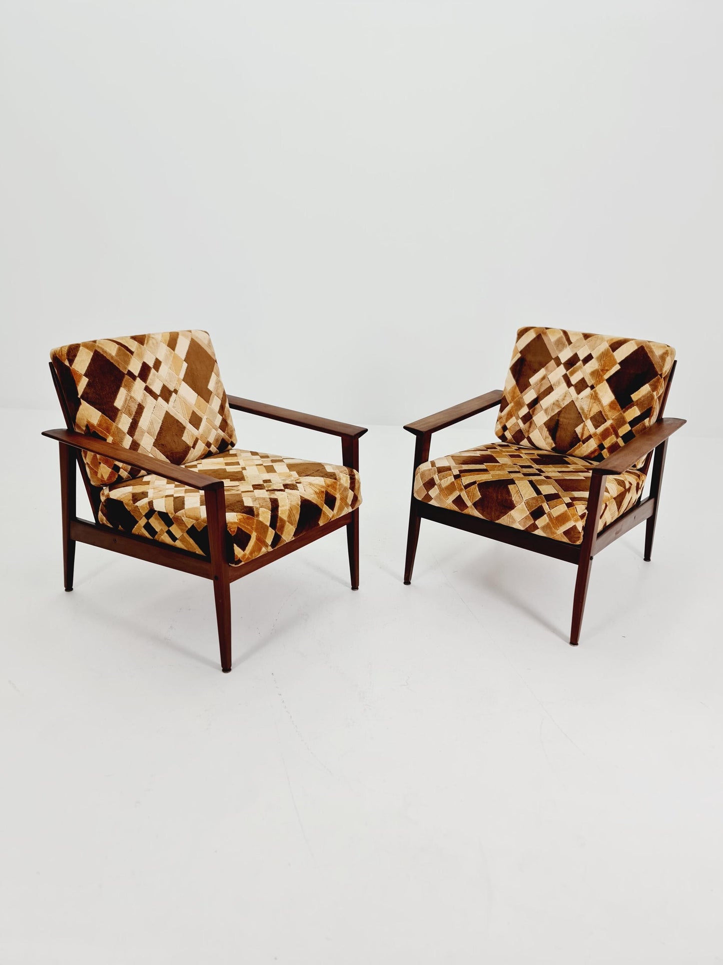 Mid century easy lounge chairs Denmark 1960s, Set of 2