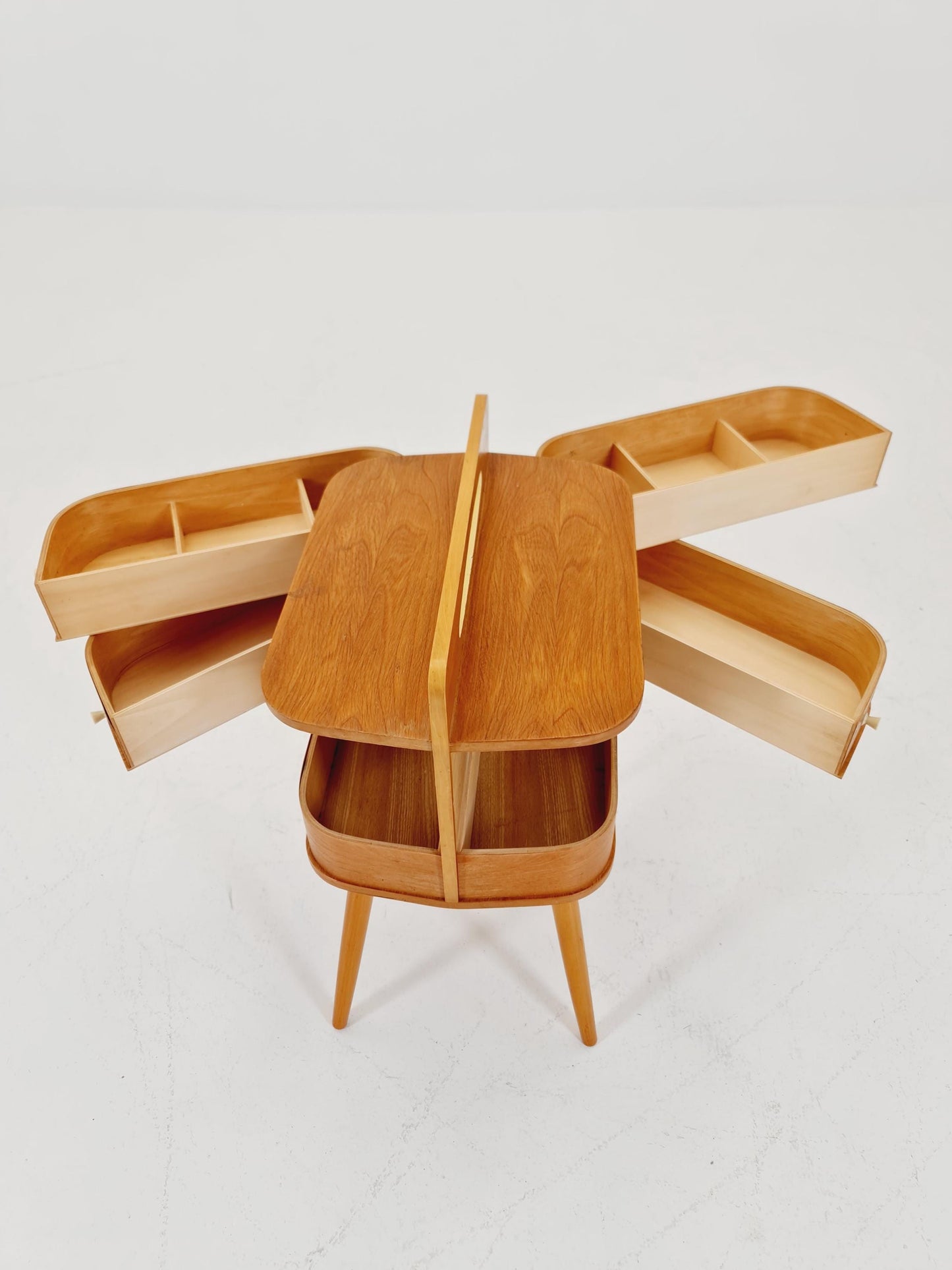 Vintage teak sweing table/ side table cabinet, 1960s
