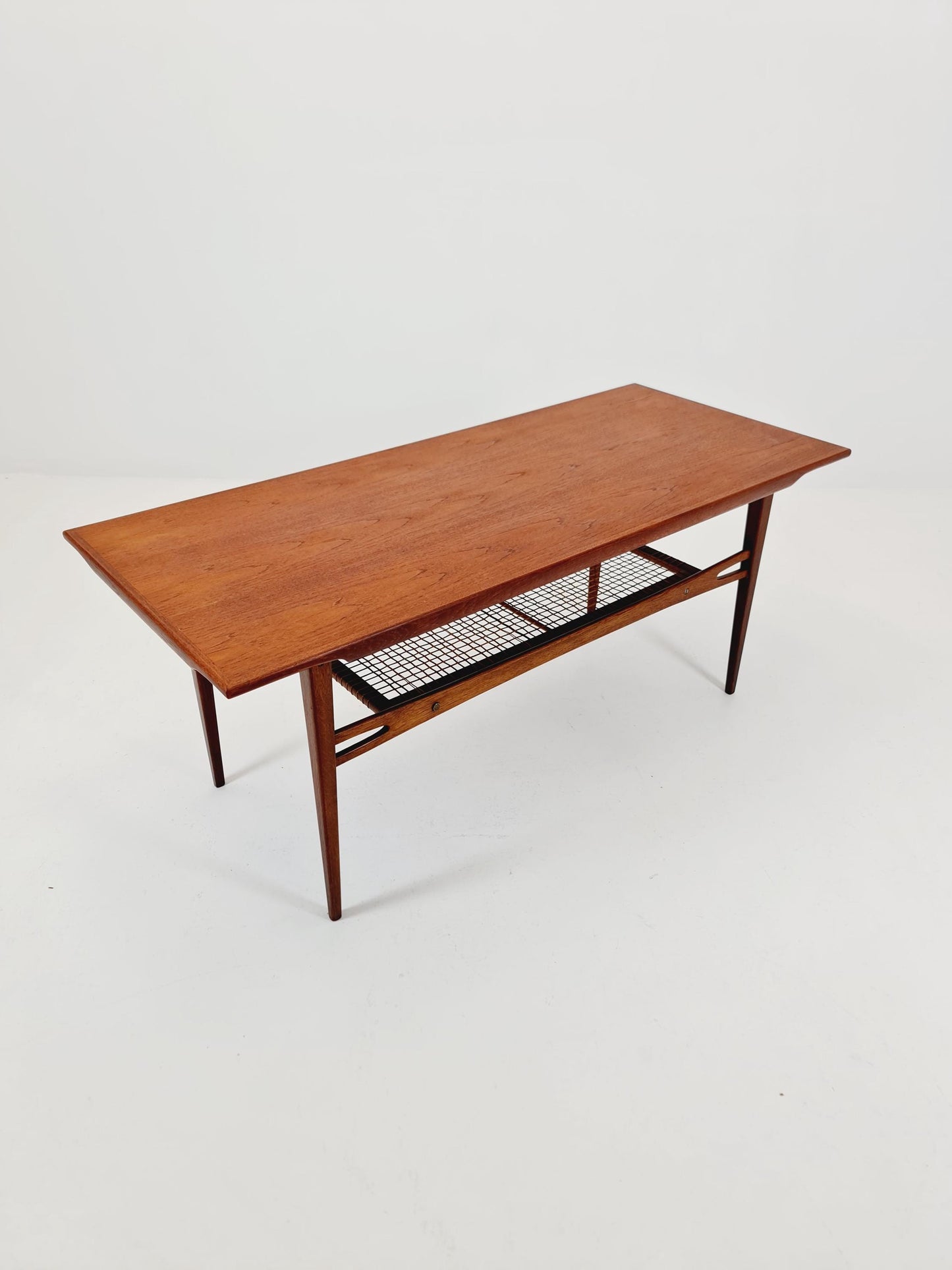 Mid century Danish Teak & Rattan Coffee table by Trioh Möbler Denmark, 1960s