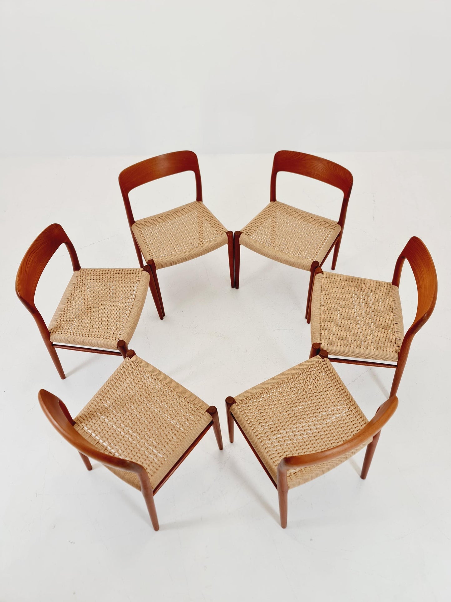 MidCentury Danish teak Dining Chairs Niels O.Moller, 1960s Modell 75 ,Set of 6
