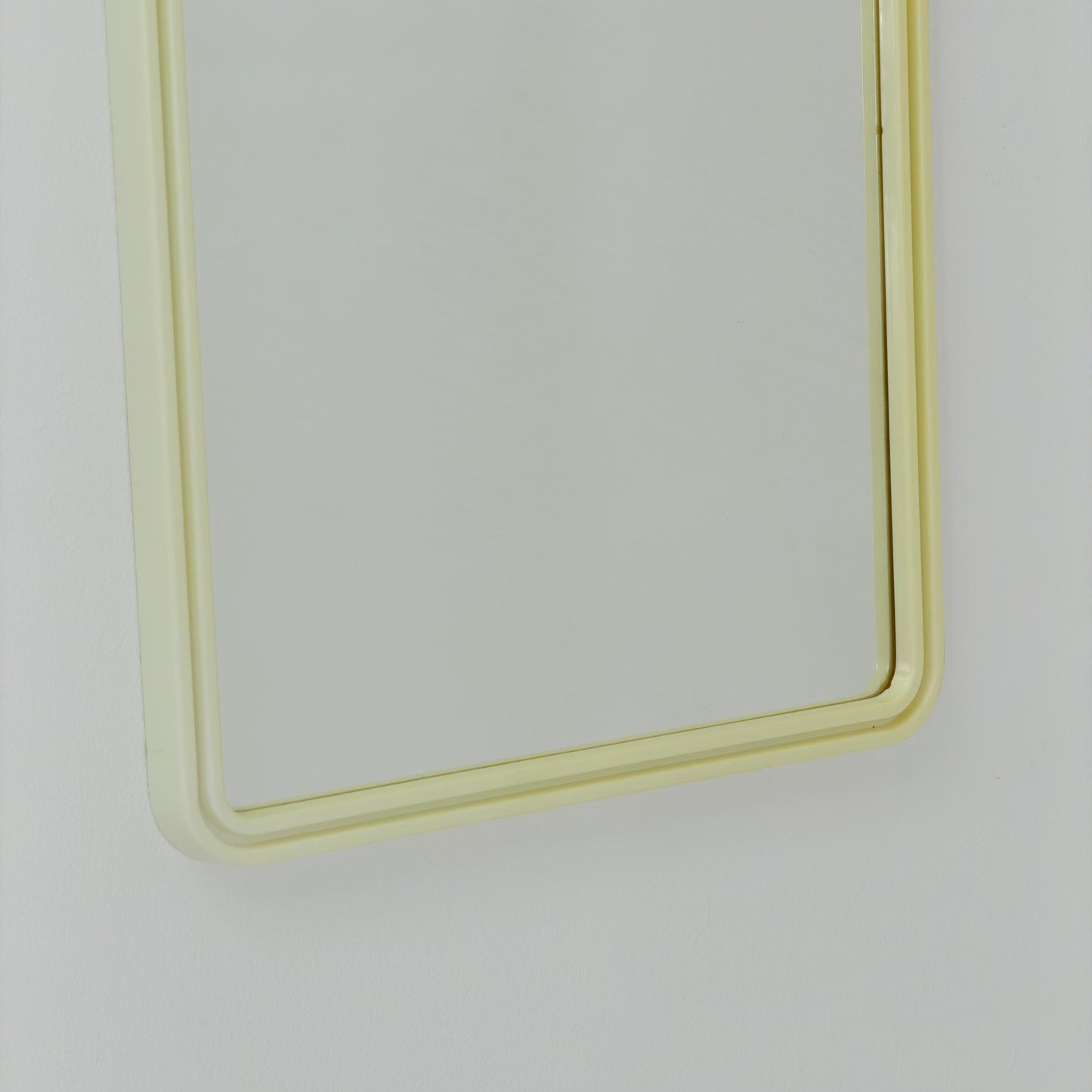 Mid century large Space age beige /white plastic wall mirror 1970s Germany