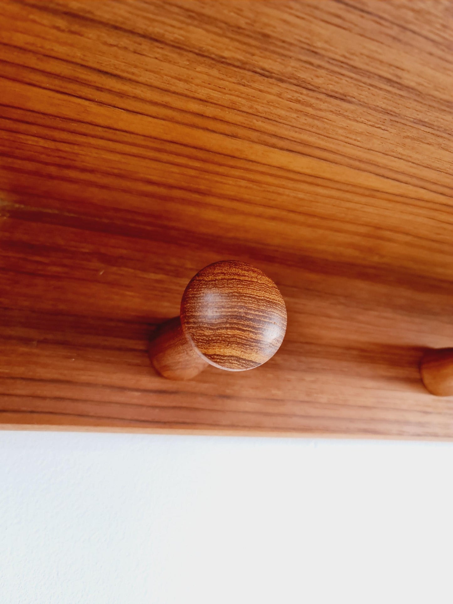 Mid century Danish Wardarobe By Vildbjerg Møbelfabrik, Solid teak wall coat rack 1960s