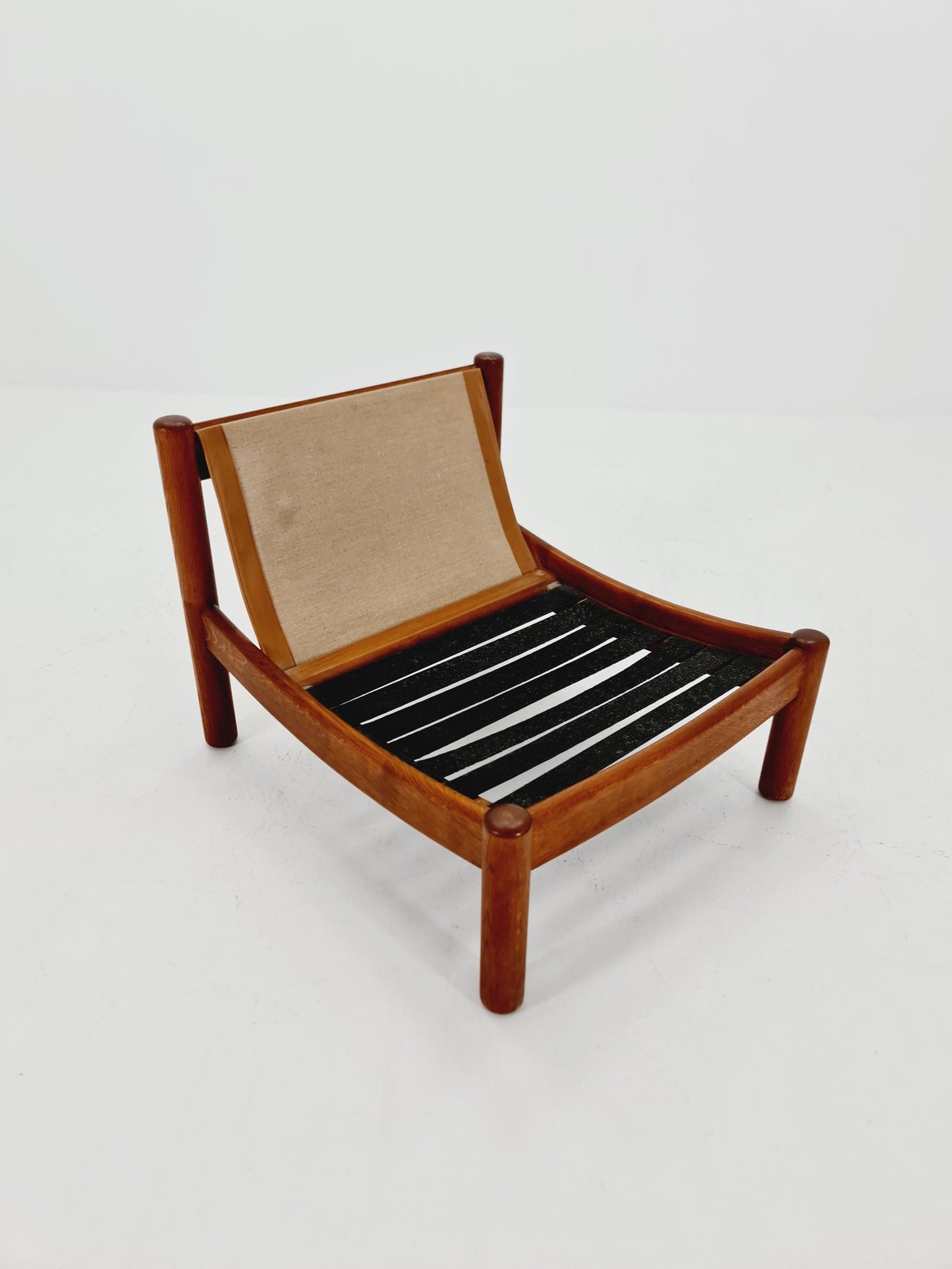 mid century lounge chairs in leather and wood By Carl Straub Germany , 1960s Set of 4