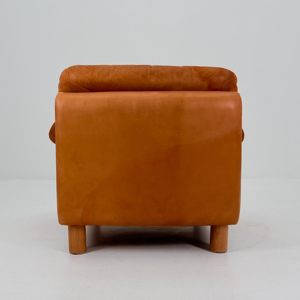 Mid Century Cognac Leather Lounge Chair | 1980s Germany