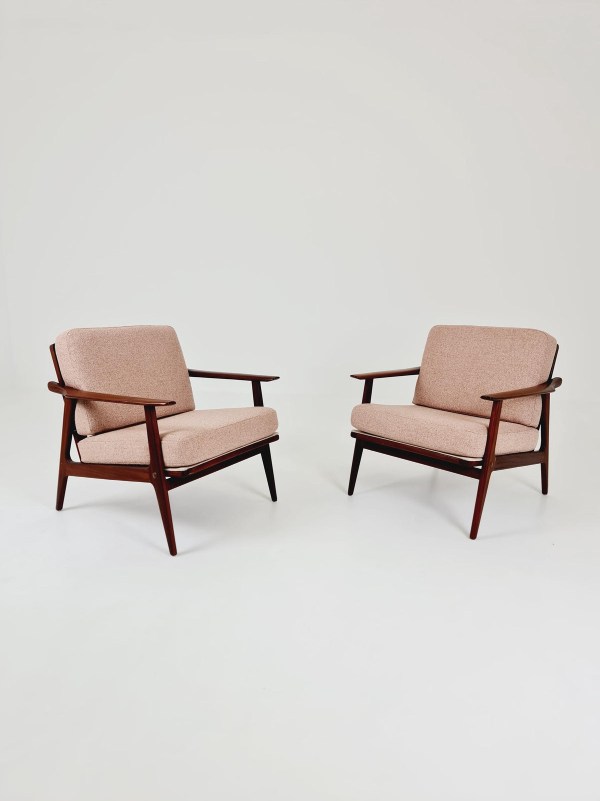 Mid century teak easy lounge chairs , Set of 2, 1960s