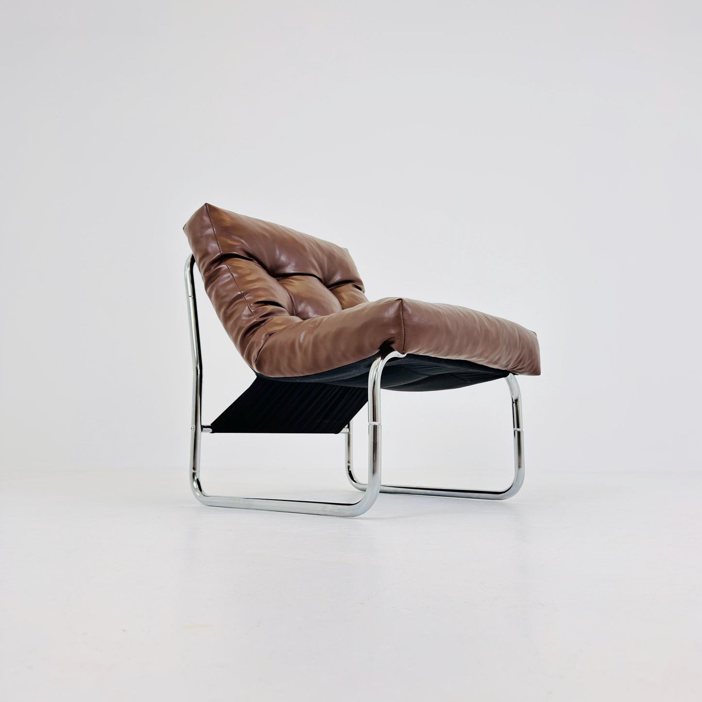 Model Pixi leather lounge chair by Gillis Lundgren for Ikea, 1970s