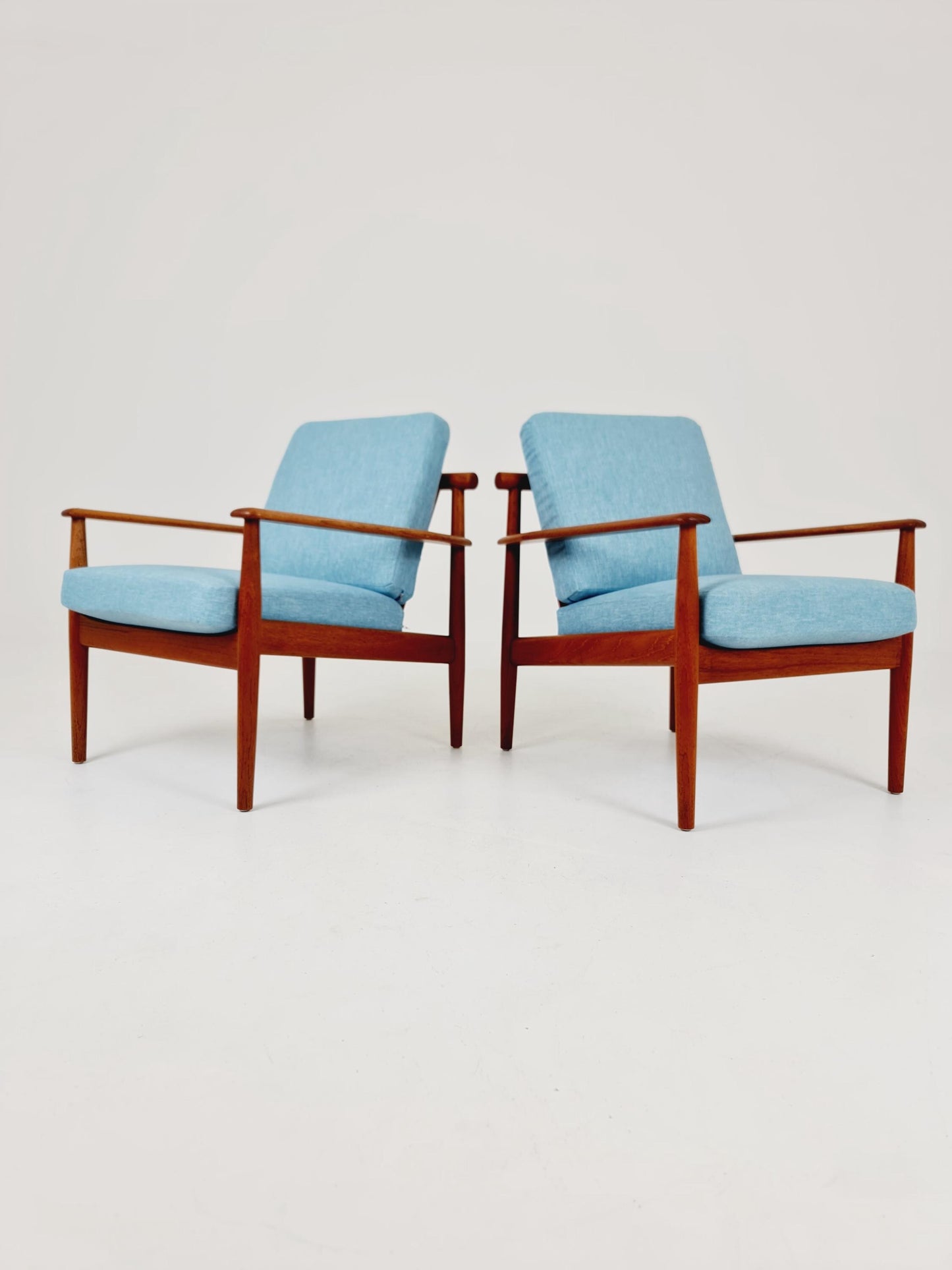 Super Rare Mid century teak easy lounge chairs , Set of 2, 1960s