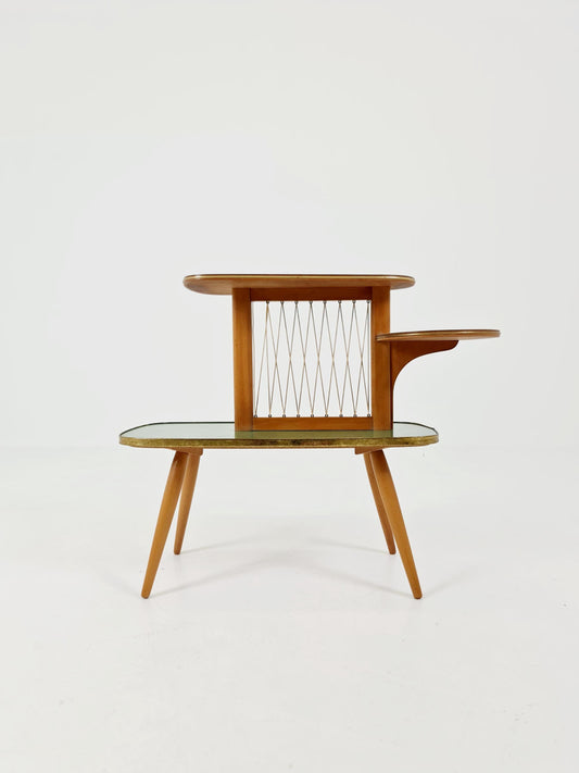 Rare Large German Plant Stand, Colorful Vintage Mid-Century Minimalist Indoor Plant Stand Side Table Retro flower table, 1950s