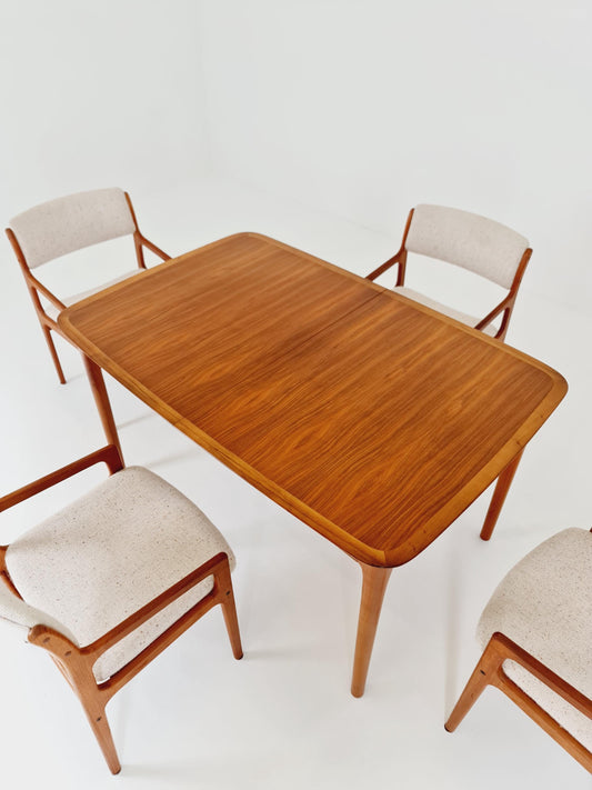 German teak & walnut dining table by Lübke, 1960s