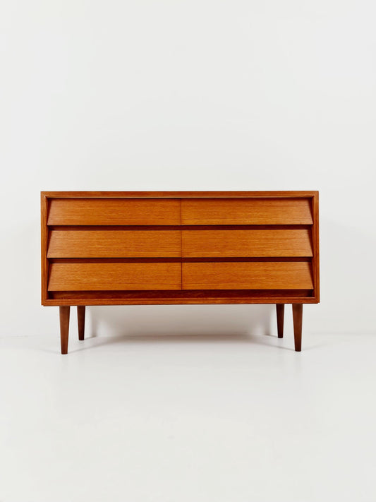 Midcentury German Teak chest of drawers / 6 drawers cabinet by Boehme , 1960s