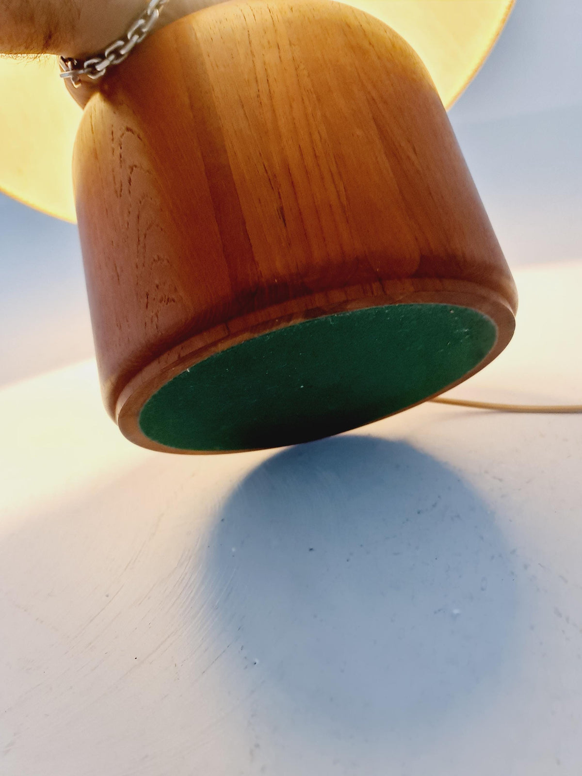 Mid century solid teak table lamp by Kirk copenhagen , 1960s