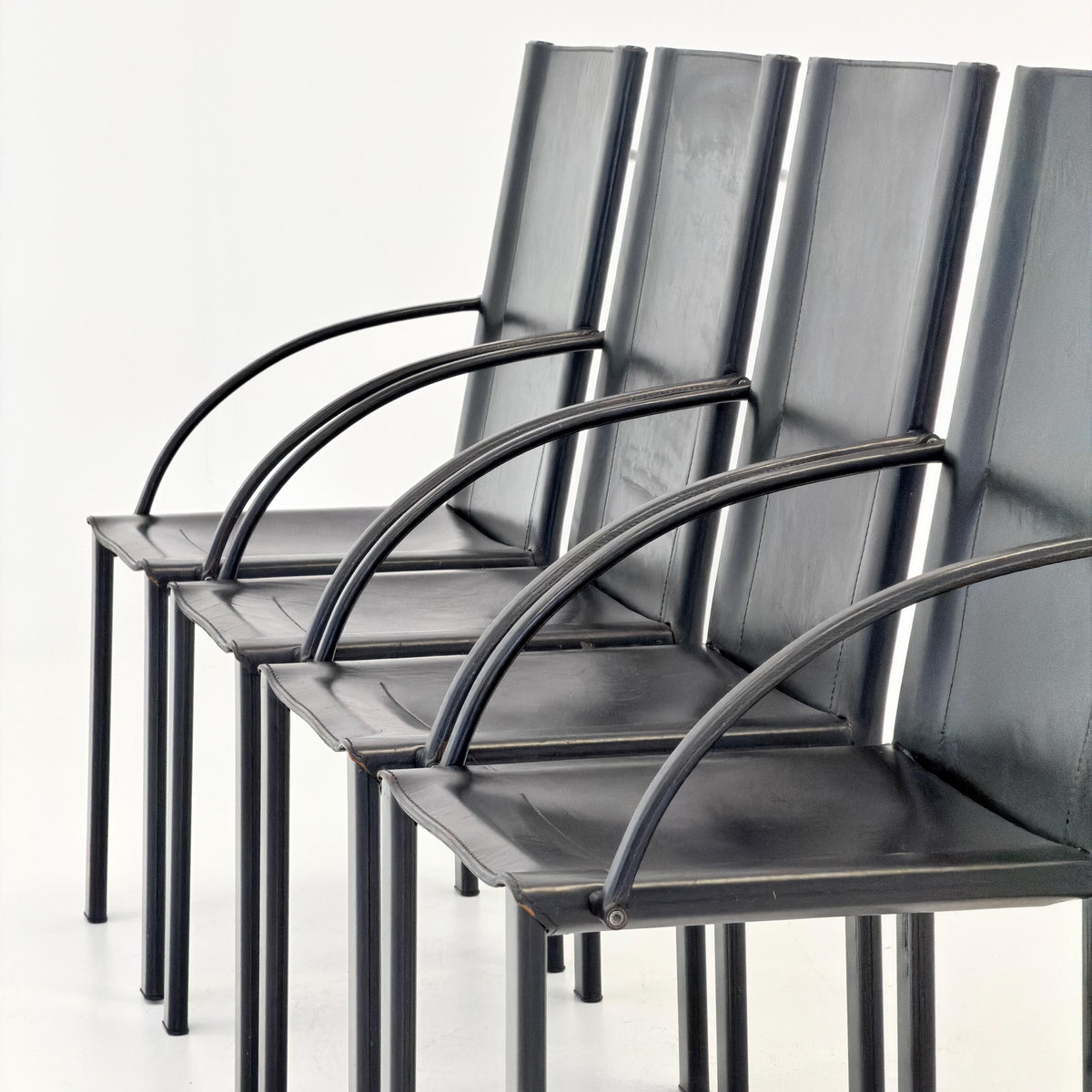 Set of 4 “Coral” Dining armChairs by Carlo Bartoli for Matteo Grassi 1980s Italy