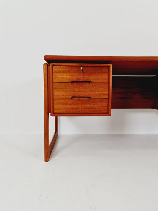 Rare Danish Solid Teak Desk by Dyrlund Møbelfabrik, 1960s