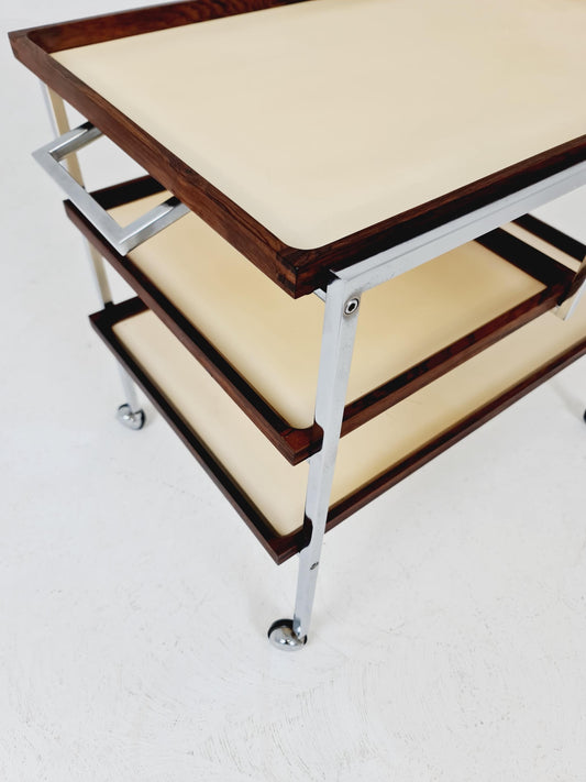 Rare Vintage Danish mid century trolley bar cart by Poul Nørreklit for cabinetmaker E. Pedersen 1960s