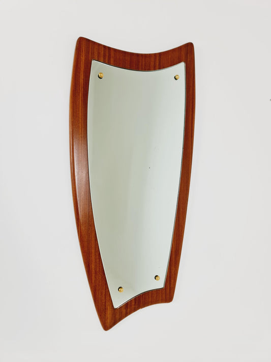Mid Century asymmetric dansih Original kidney wall mirror from the 60s Rockabilly