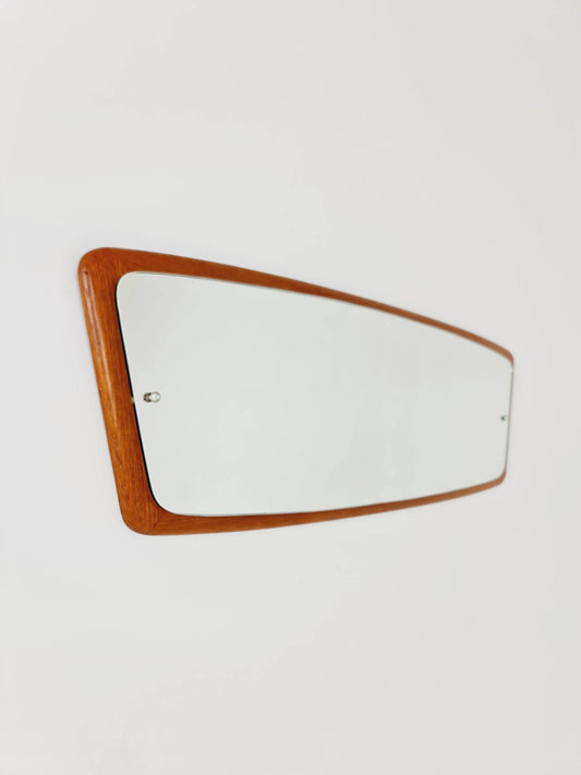 Mid Century asymmetric dansih Original kidney wall mirror from the 60s Rockabilly