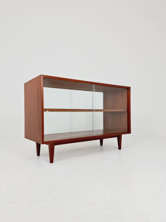 Rare Mid Century Modern danish cabinet teak Display / Showcase double-side ,1960s